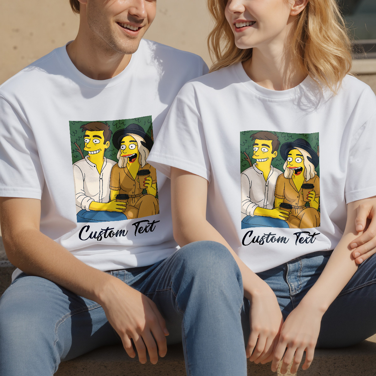 Personalized Anime Portrait Tshirt with Custom Text, Cartoon Style Drawing Shirt, Gift for Mom Dad Kids from Photo, Custom Gibli Art