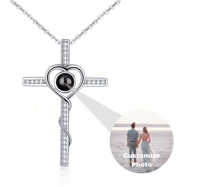 Customized Photo Necklace for Faith & Love  Projection Necklace –Shine Your Memory in the Light - aiprintlab