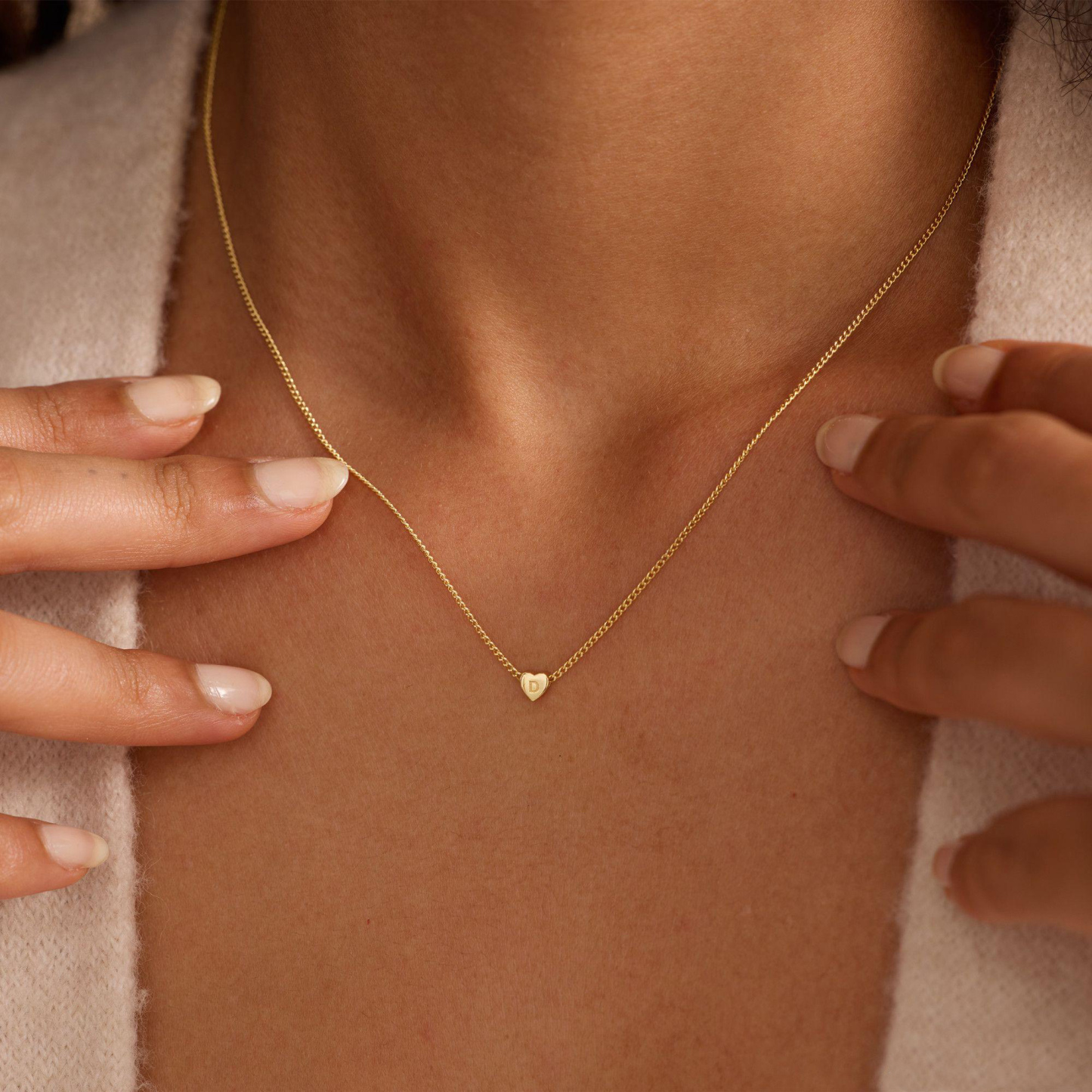 Personalized Initial Heart Necklace Custom Couple's Initial Heart Necklace Family or Lovers Initial Necklace Gifts for Her - aiprintlab