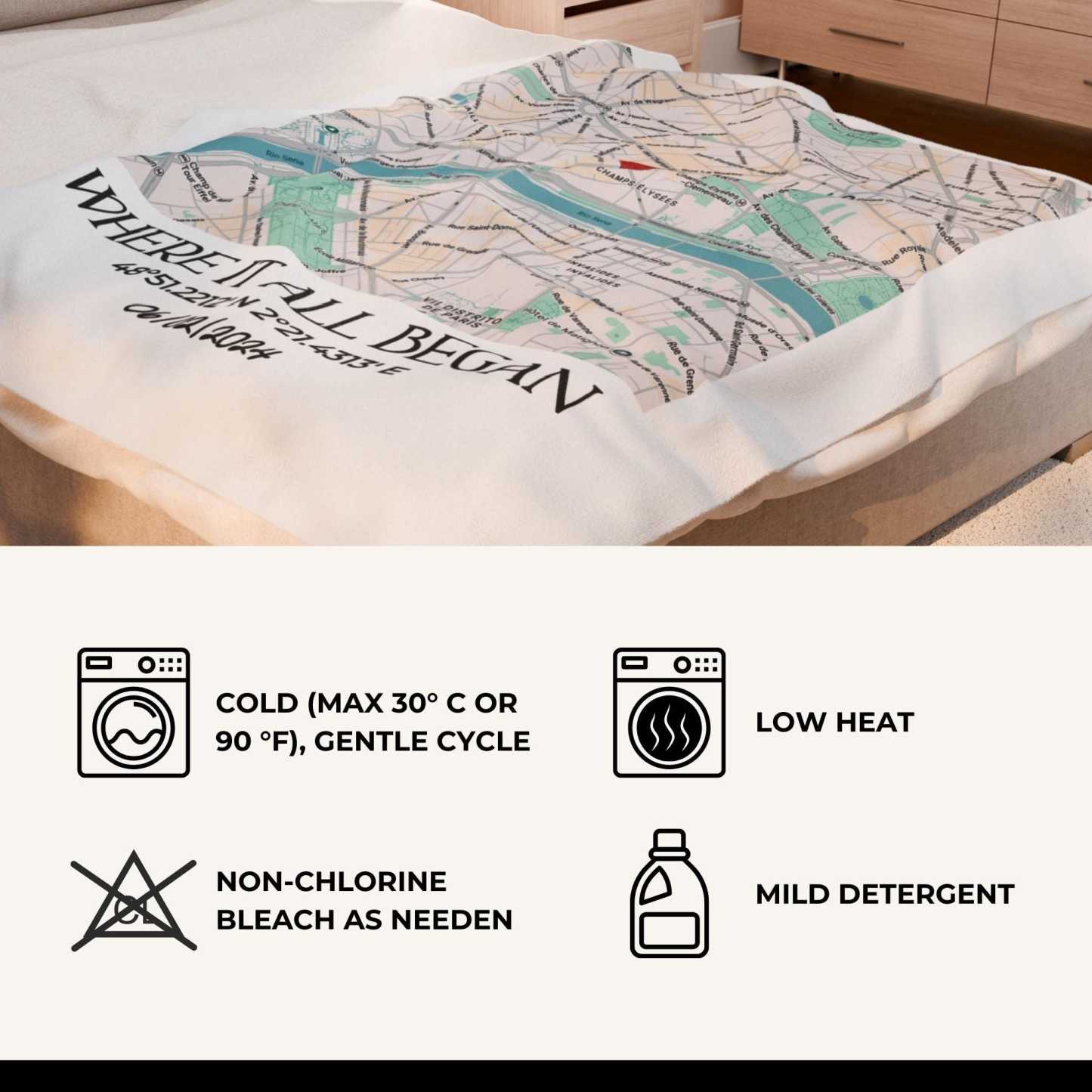 Personalized 'Where It All Began' Map Blanket Custom Location Map Throw Blanket Our Story Started Here Blanket Anniversary Gift Her Mother's Day Gifts