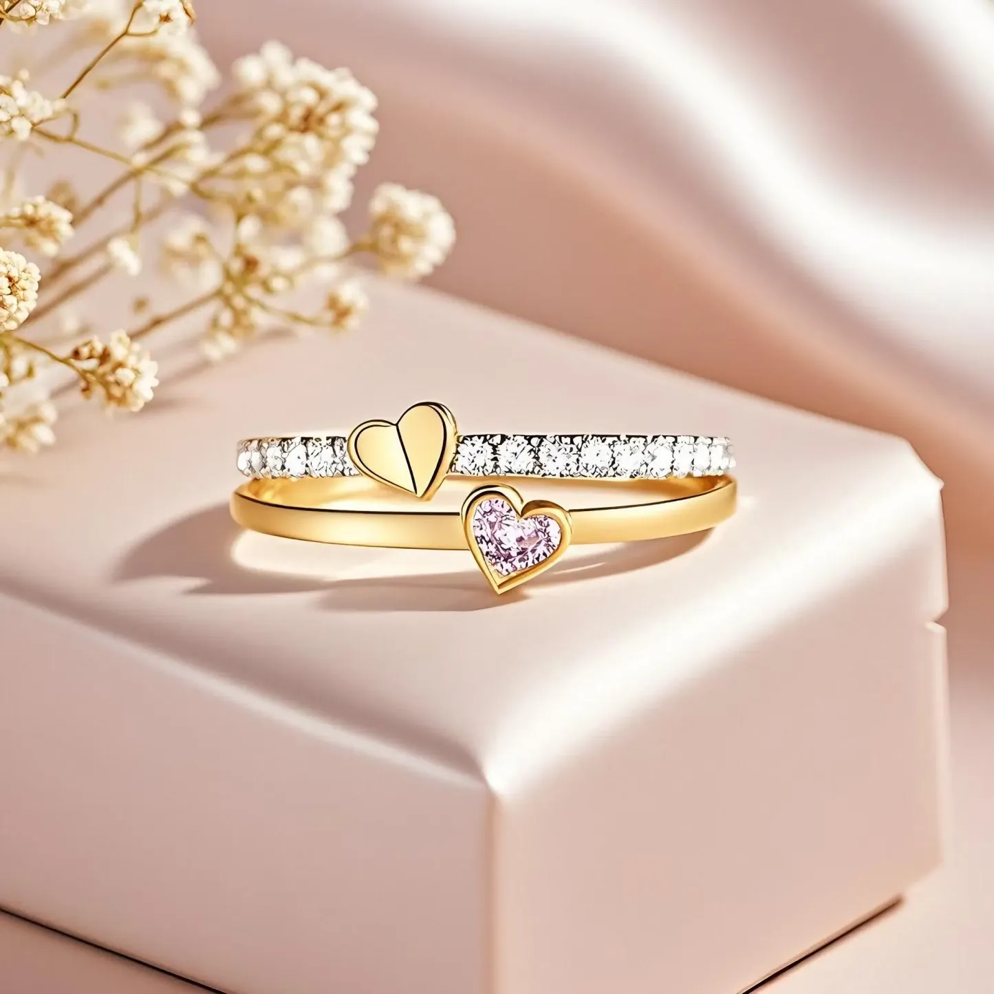 Mother's Ring Mama Daughter Joined At The Heart Sentimental Jewelry Gift for Mom Mother`s Day Gifts - aiprintlab