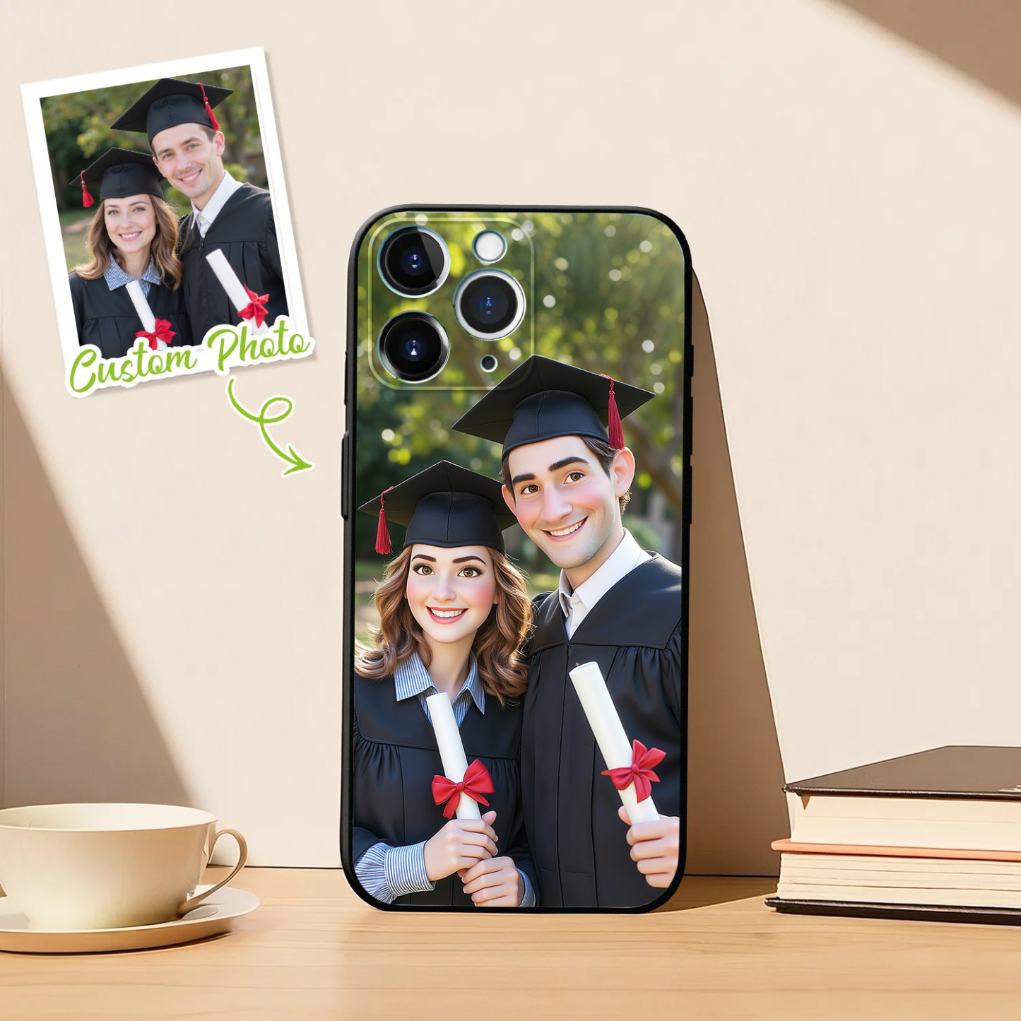 Custom Photo Phone Case Anime Portrait Personalized Phone Case A Variety of Cartoon Style for Graduation