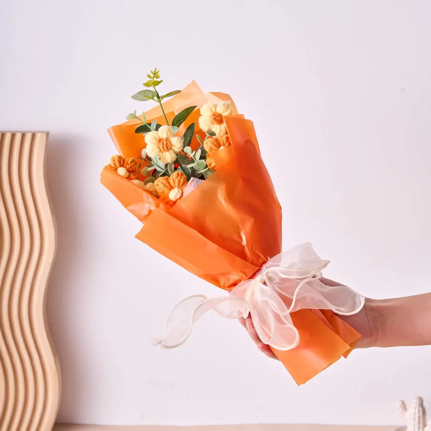 Crochet Flowers Crocheted Sunflower Handmade Rose Flowers Knitted Flowers Bouquet Anniversary Gift for Her - aiprintlab