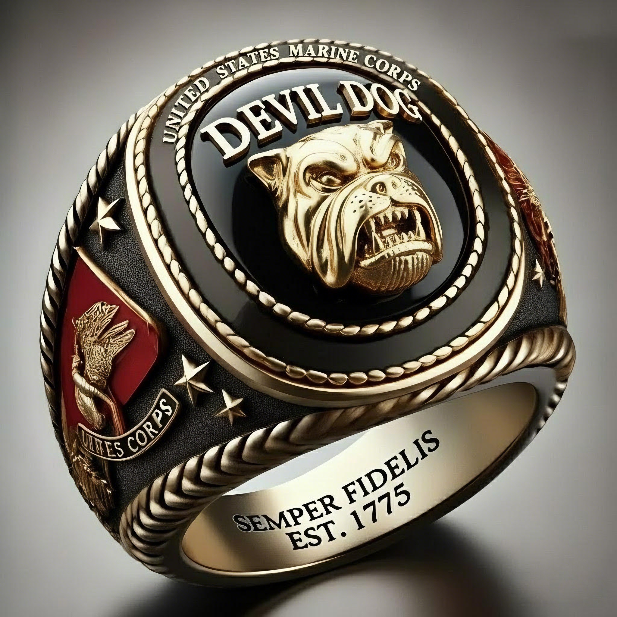 USMC OORAH! Military Spirit Commemorative Ring