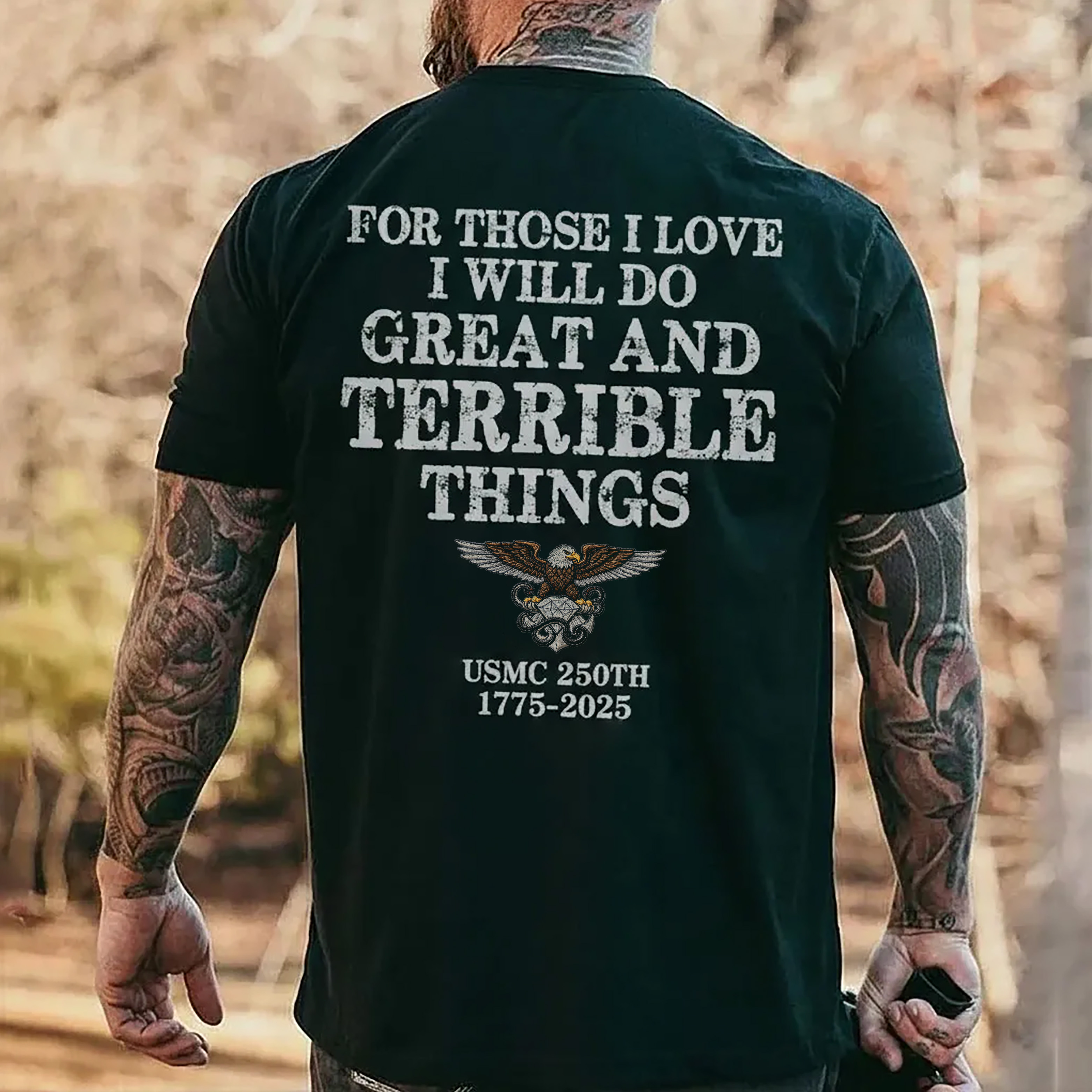 US Marine Corps 250th Anniversary "Dare for Love" Themed Short - Sleeve T - Shirt