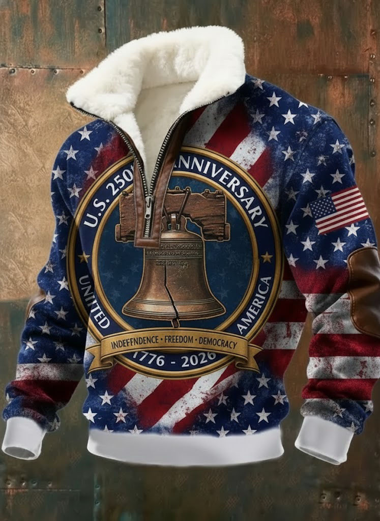 U.S. 250th Anniversary Sherpa Collar Shirt - Liberty Bell & 1776-2026