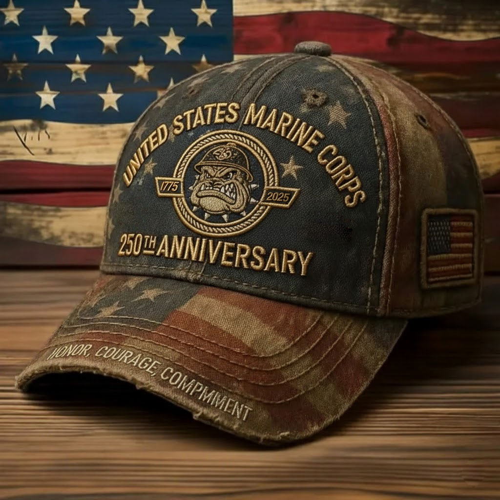 U.S. Marine Corps 250th Anniversary Cap: A Vintage Emblem of Honor, Courage, Commitment
