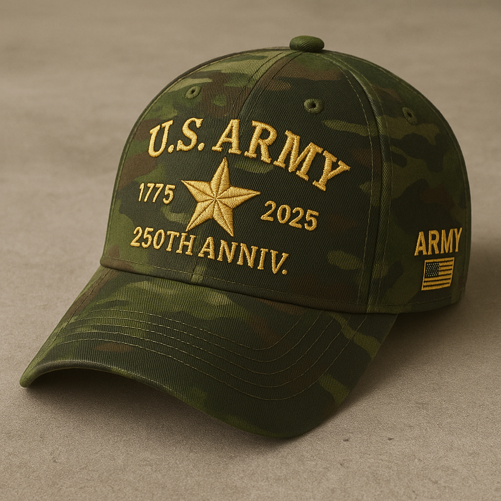 Silent Valor – U.S. Army 250th Anniversary Cap (Camo Edition)