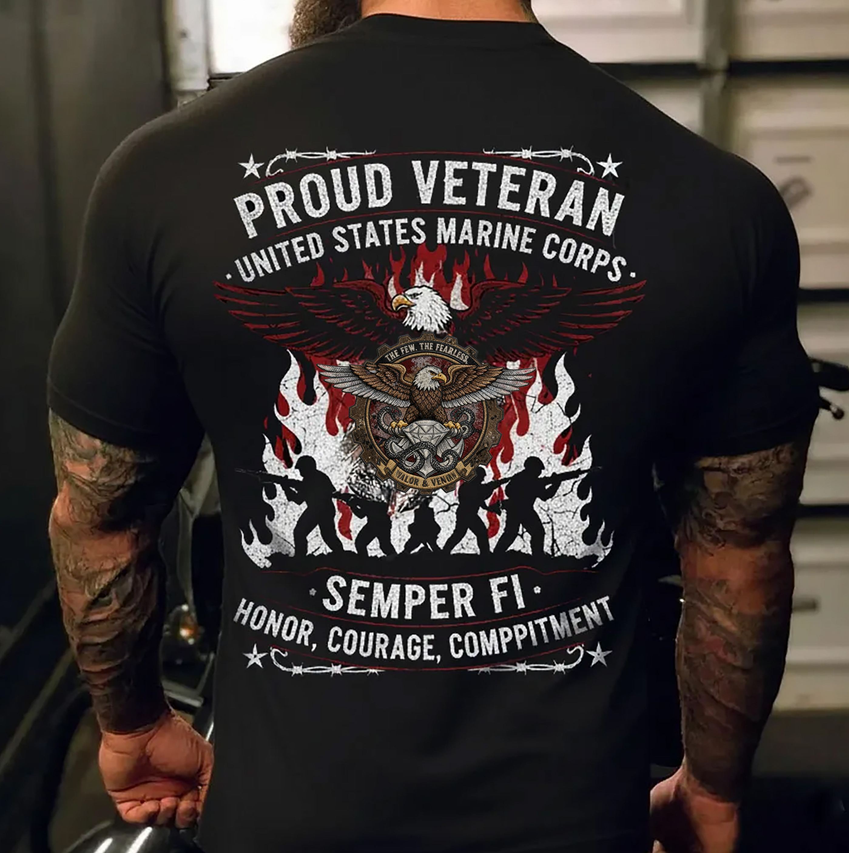 Warriors Never Retire — Semper Fi Marine Tee