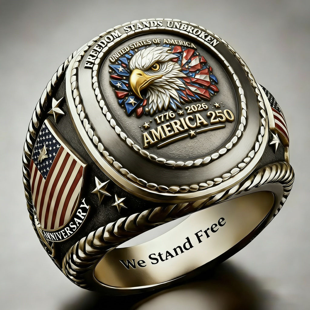 2026 USA 250th Anniversary Ring - Eagle & Flag Commemorative Band