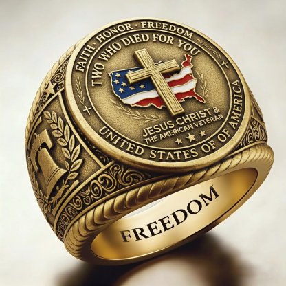 Patriotic Style Veterans Ring