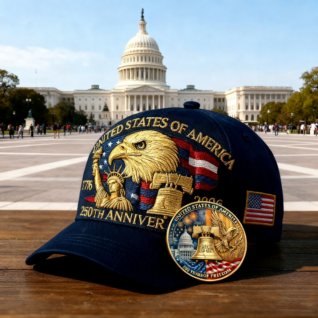🎉Last Day Only $19.99❤️Eagle & Liberty – United States 250th Anniversary Hat✨Free Symbolizes Honor Gift