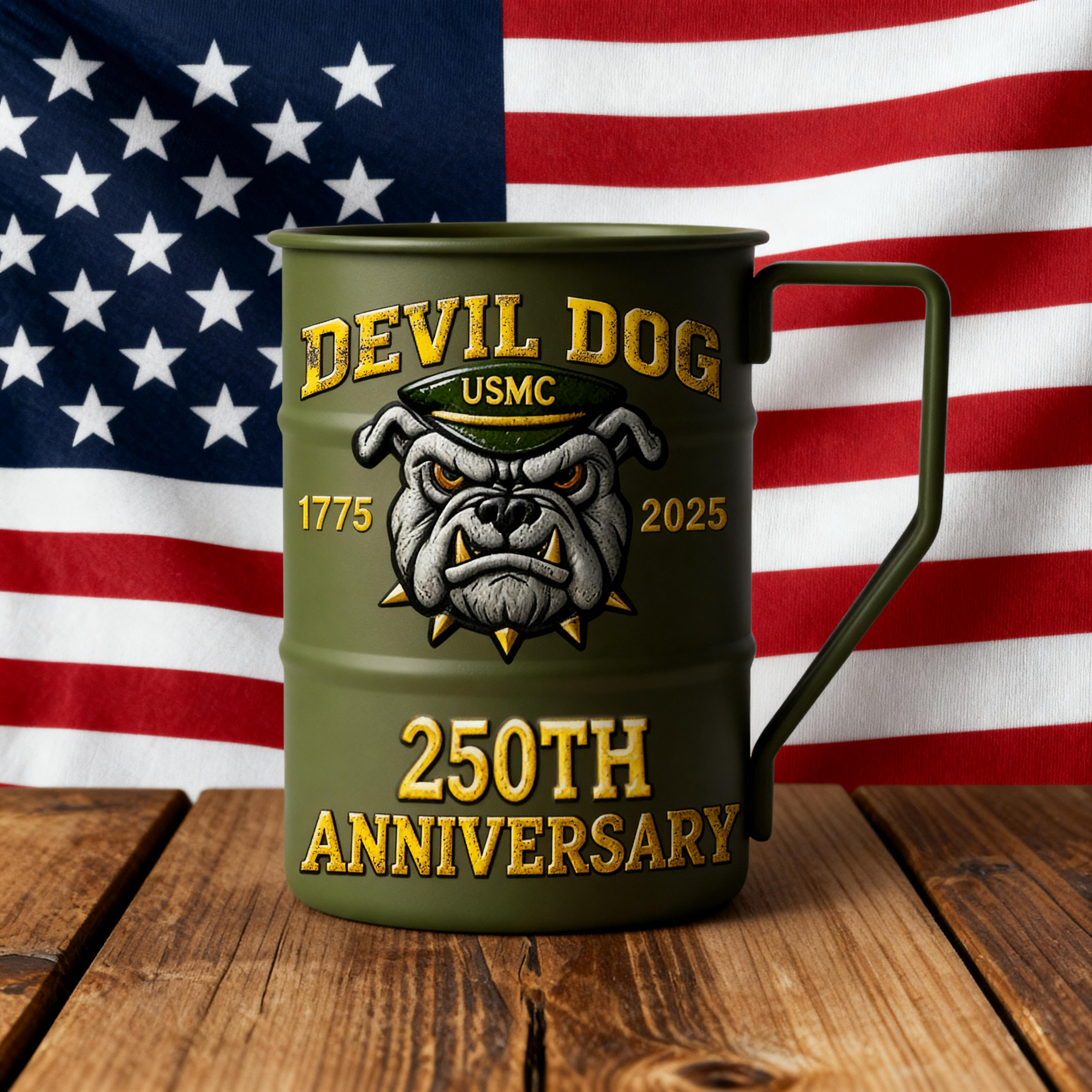 Exclusive "Devil Dog" Commemorative Mug for the 250th Anniversary of the USMC