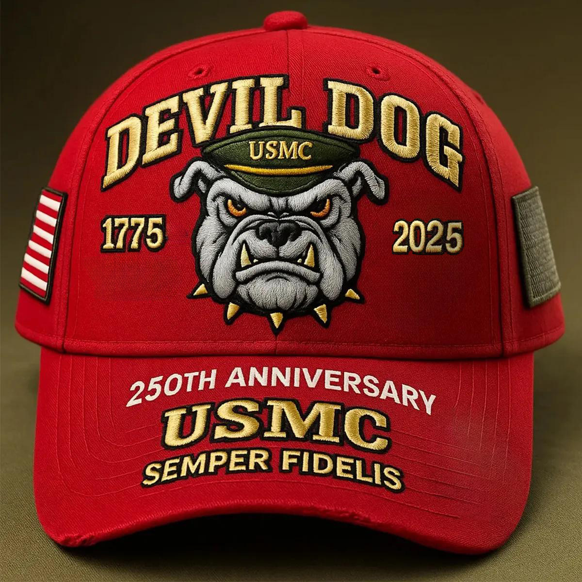 USMC 250th Birthday Devil Dog Cap