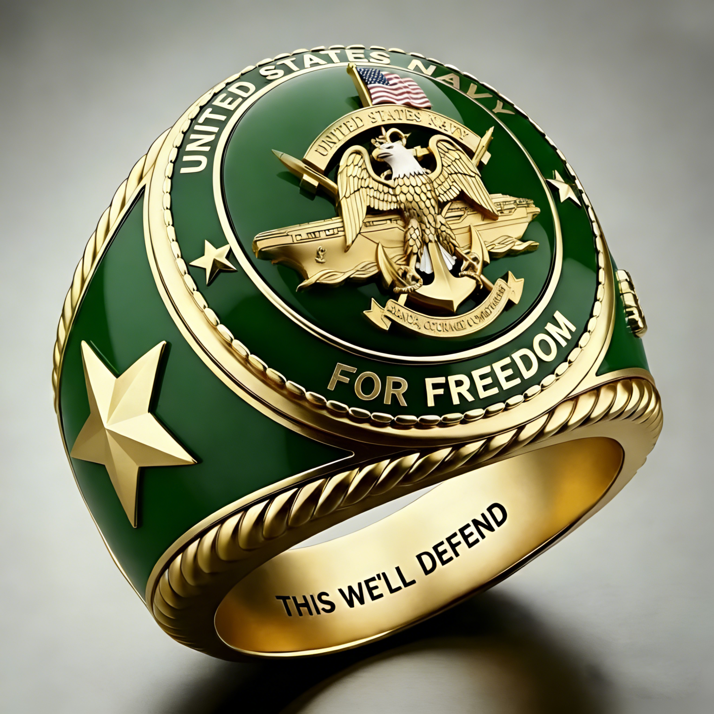 Navy Themed Ring — A Symbol of Honor and Duty