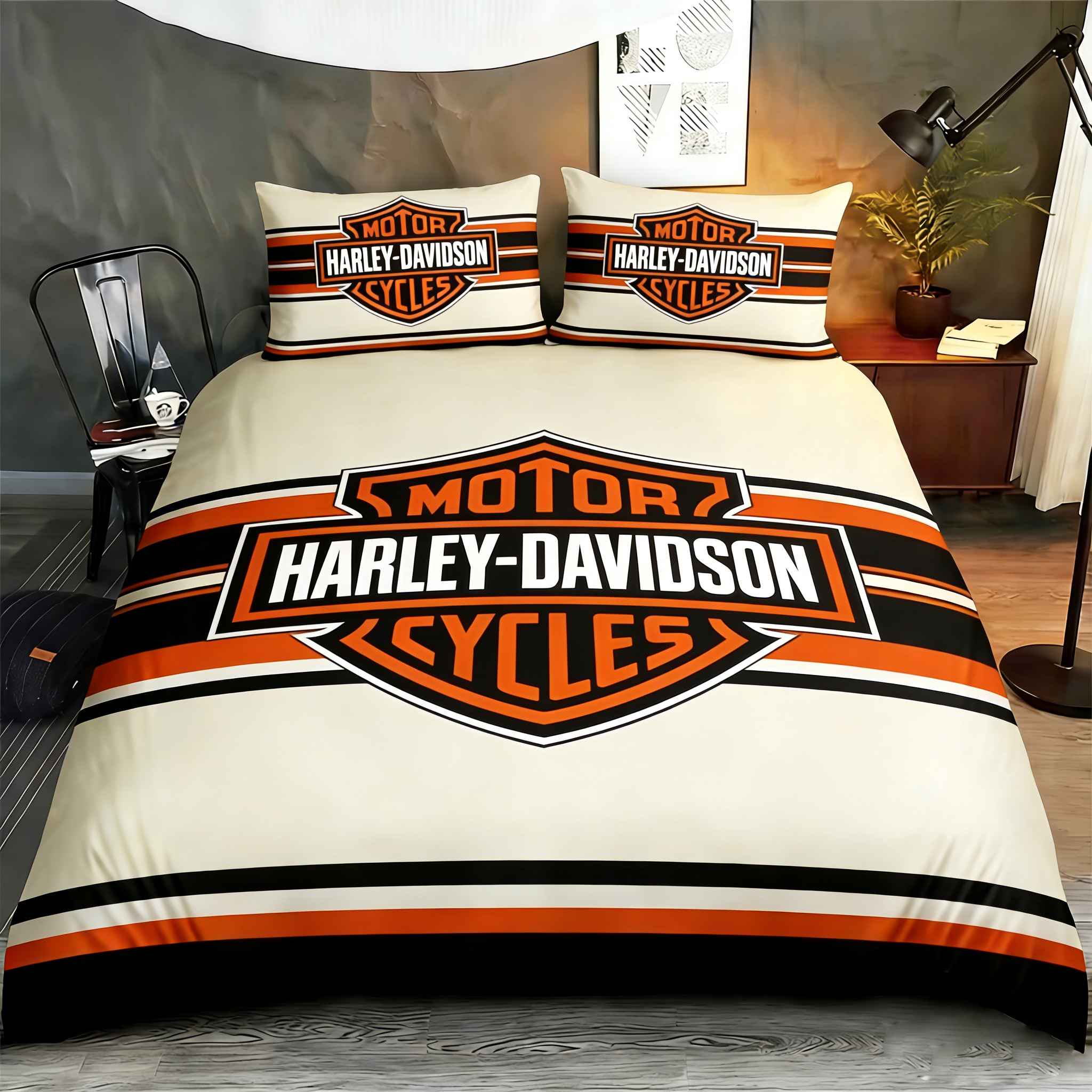 Classic Motorcycle Culture Bedding Set | BoldRider-Inspired Design