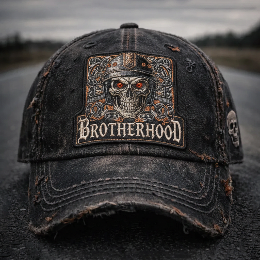 Vintage Distressed Skeleton pattern Outdoor Baseball Cap