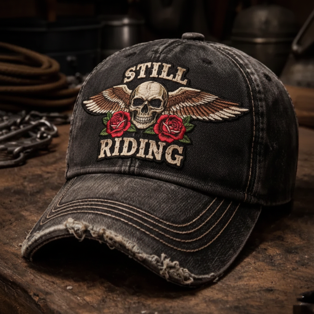 Vintage Distressed Skeleton pattern Outdoor Baseball Cap