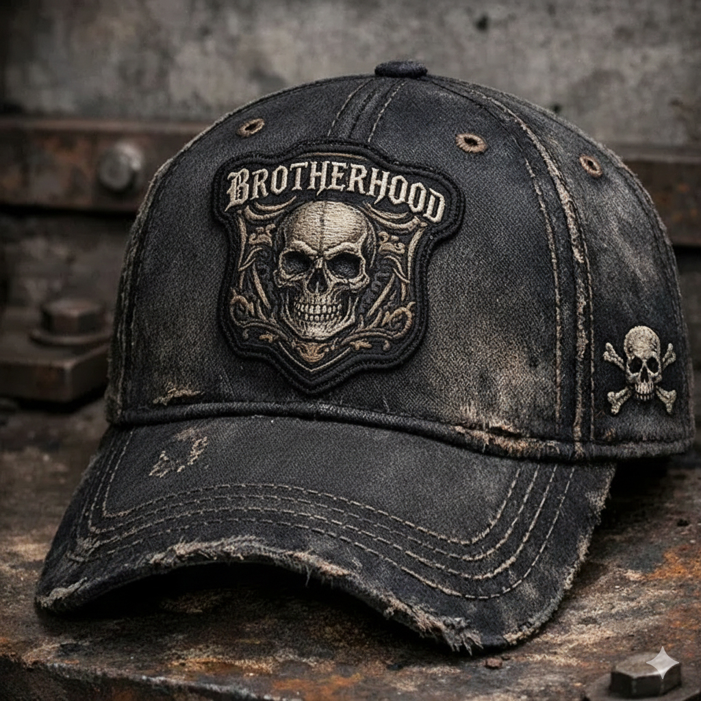 Vintage Distressed Skeleton pattern Outdoor Baseball Cap