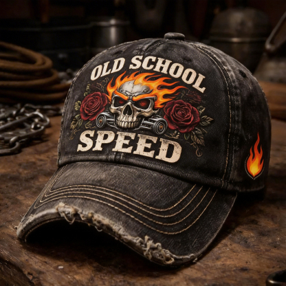 Vintage Distressed Skeleton pattern Outdoor Baseball Cap