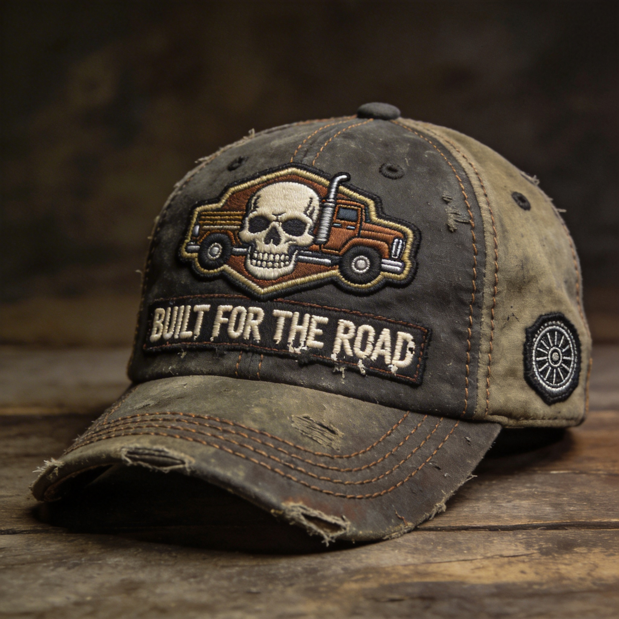 Vintage Distressed Skeleton pattern Outdoor Baseball Cap