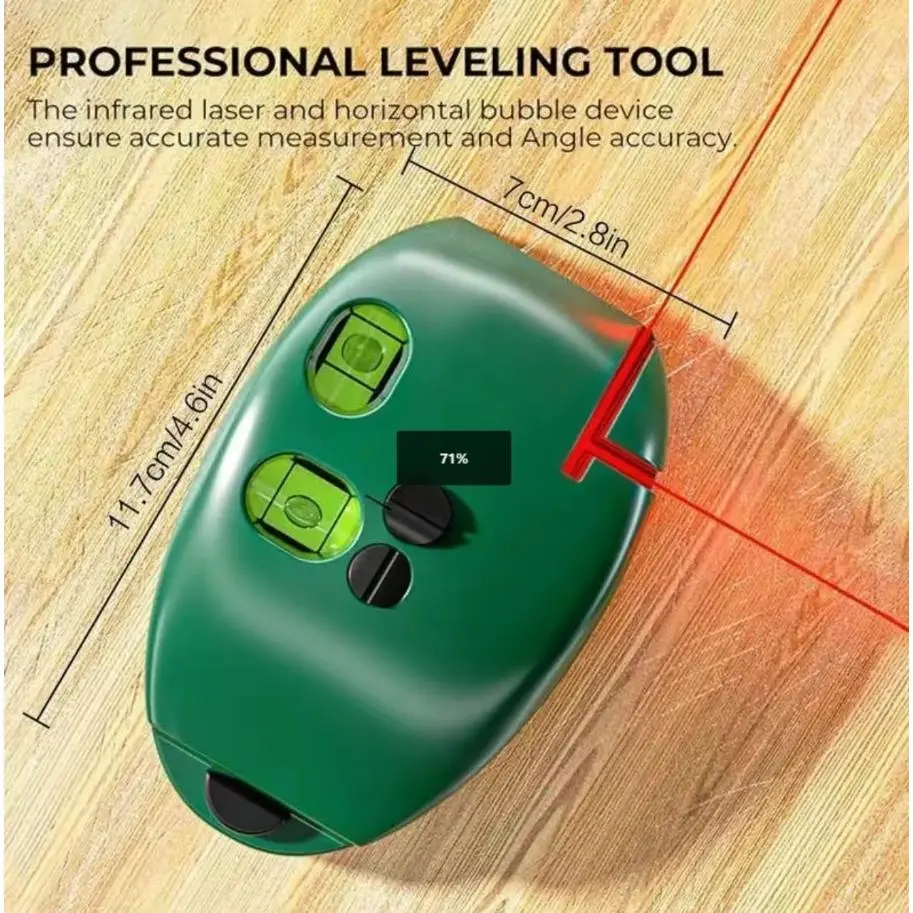 ProLine™ 90° Professional Laser Level Square – Dual-Line Self-Leveling Projector | Essential for Tiling, Flooring & Layout | Ultra-Portable & High-Visibility Red Beam