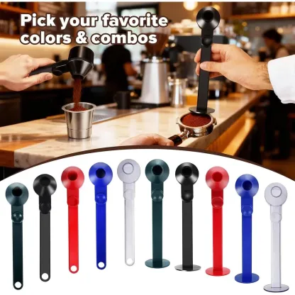Scoop Funnel Coffee Dosing Spoon-Precise 2Tbsp PCTG BPA-Free,51mm Tamper Kit,Fits Keurig K-Cup & Powder Formula Dispenser (Upgraded Combo Transparent,2Models AB)