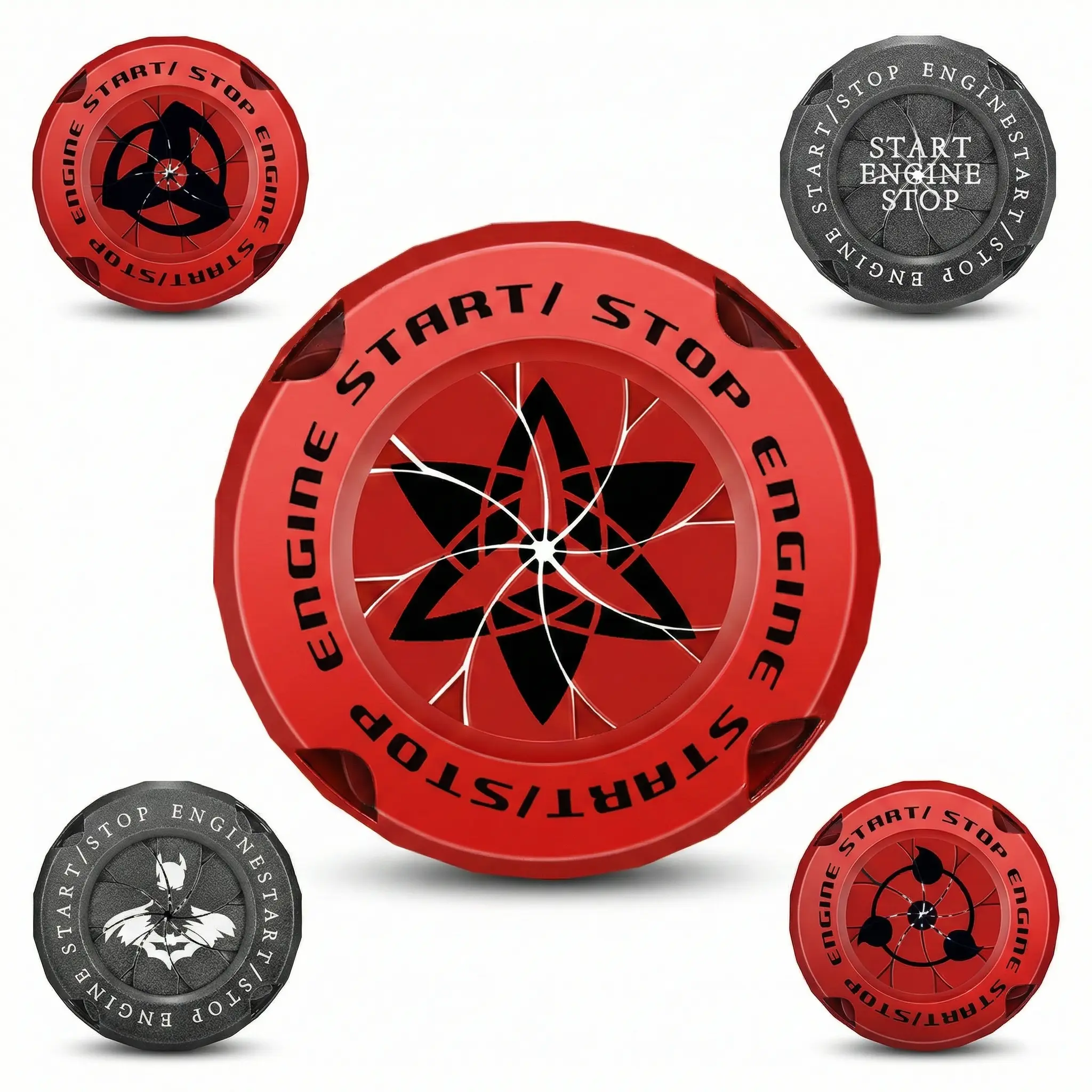 Naruto Style Car Engine Start Button Cover for Vehicles & Motorcycles Full Alloy Protective Design Enhanced Interior Style Sporty Touch
