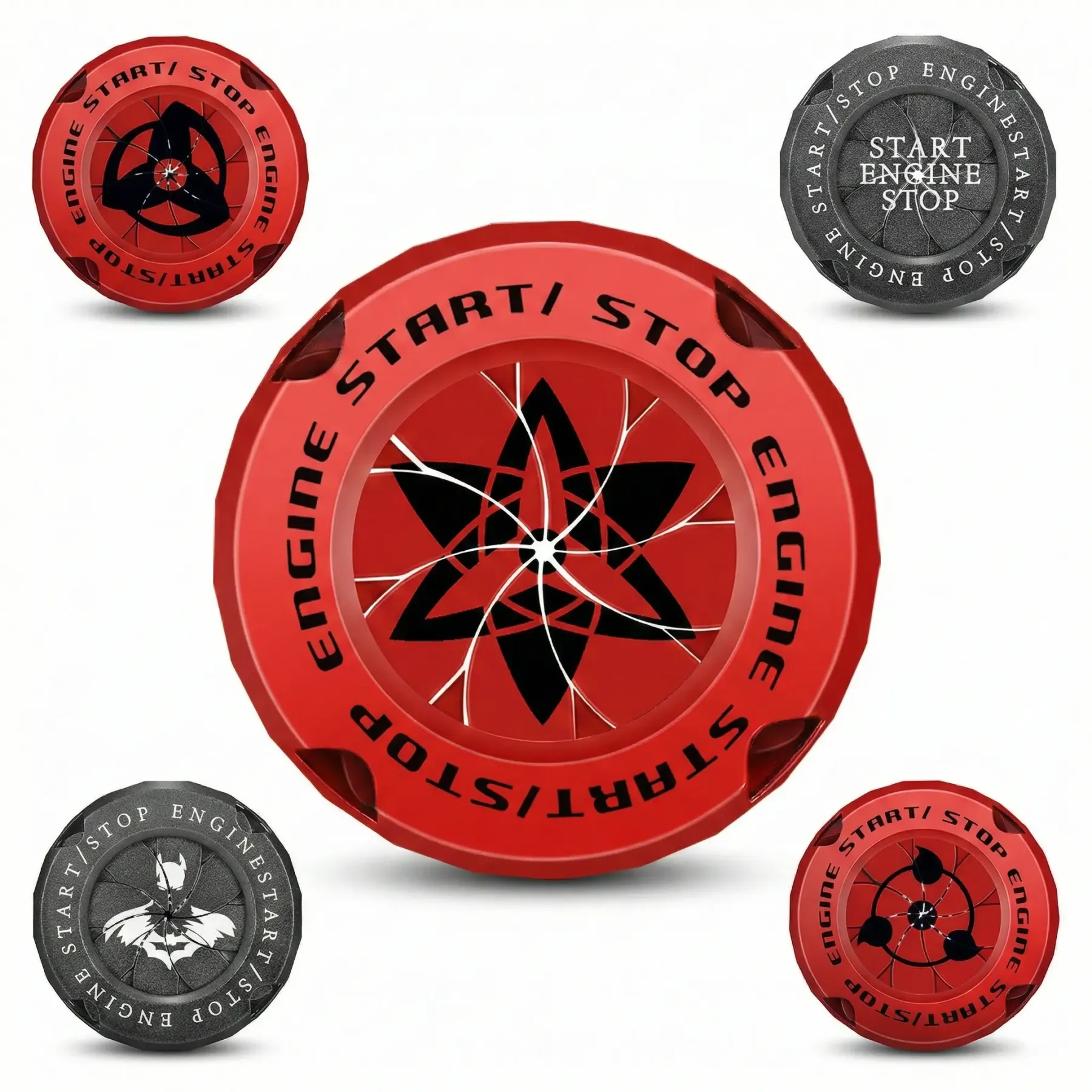 Naruto Style Car Engine Start Button Cover for Vehicles & Motorcycles Full Alloy Protective Design Enhanced Interior Style Sporty Touch