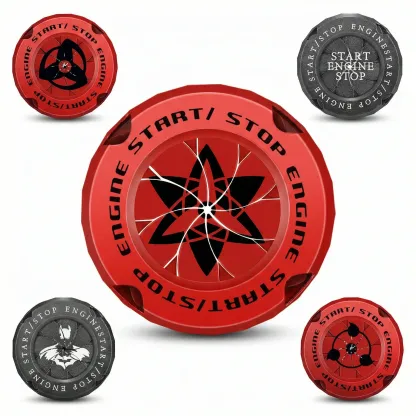 Naruto Style Car Engine Start Button Cover for Vehicles & Motorcycles Full Alloy Protective Design Enhanced Interior Style Sporty Touch