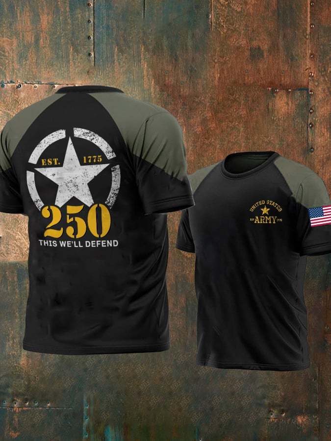 Retro Man's Vintage Independence Day National Flag United States Army 