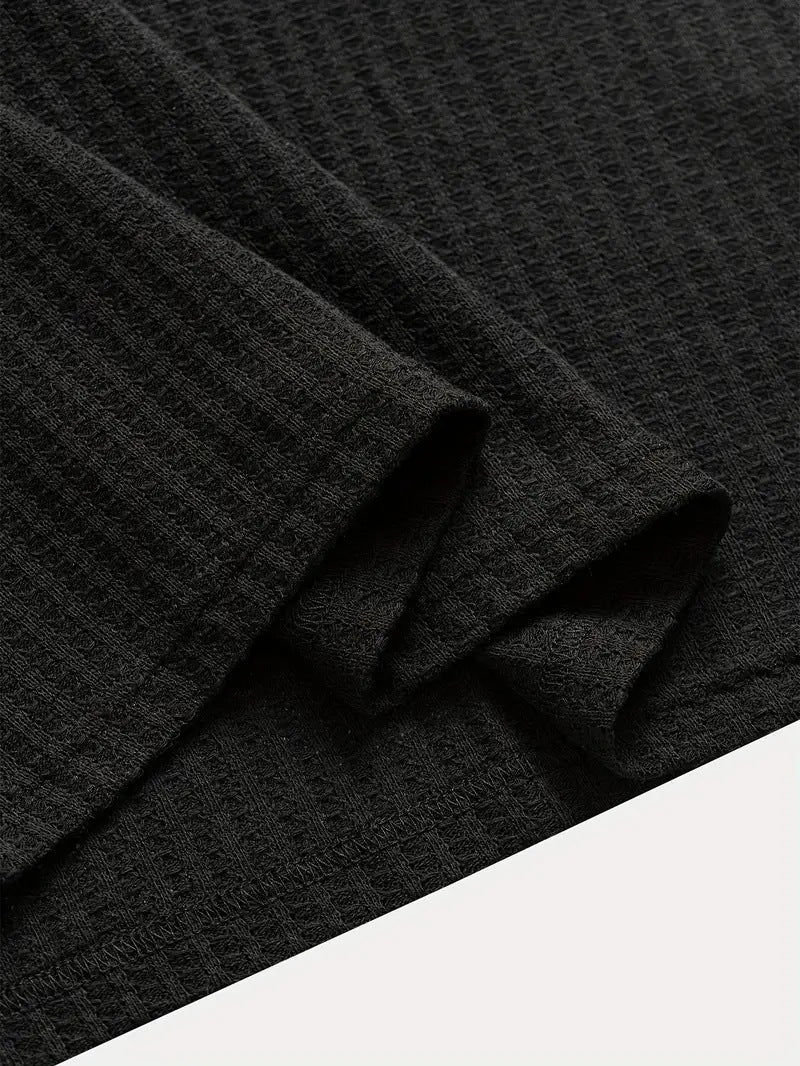 Men's solid color pique knit polo shirt