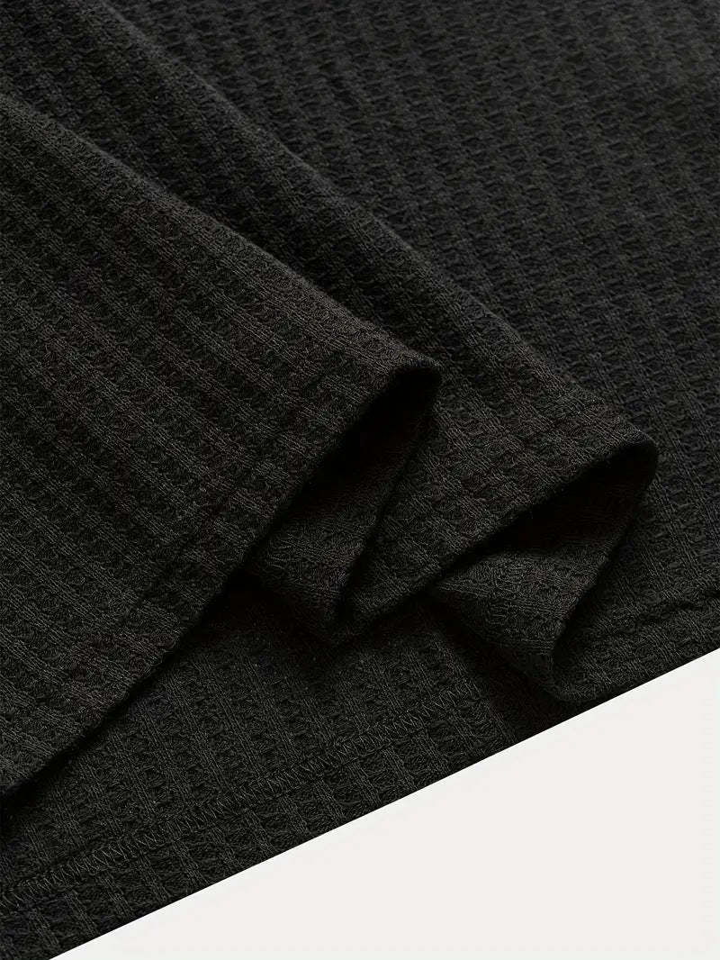 Men's solid color pique knit polo shirt