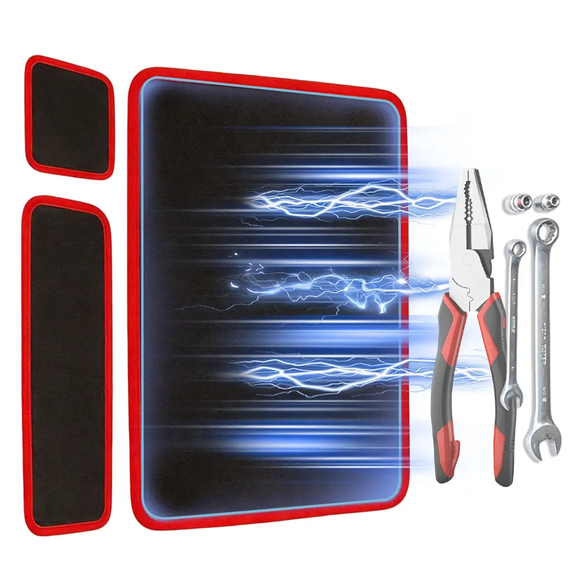 Master Magnetic Parts Tray Kit: 3-Pack Flexible Non-Slip Tool Mats - Never Lose a Bolt Again - Ideal for Automotive Repair & DIY Workshop