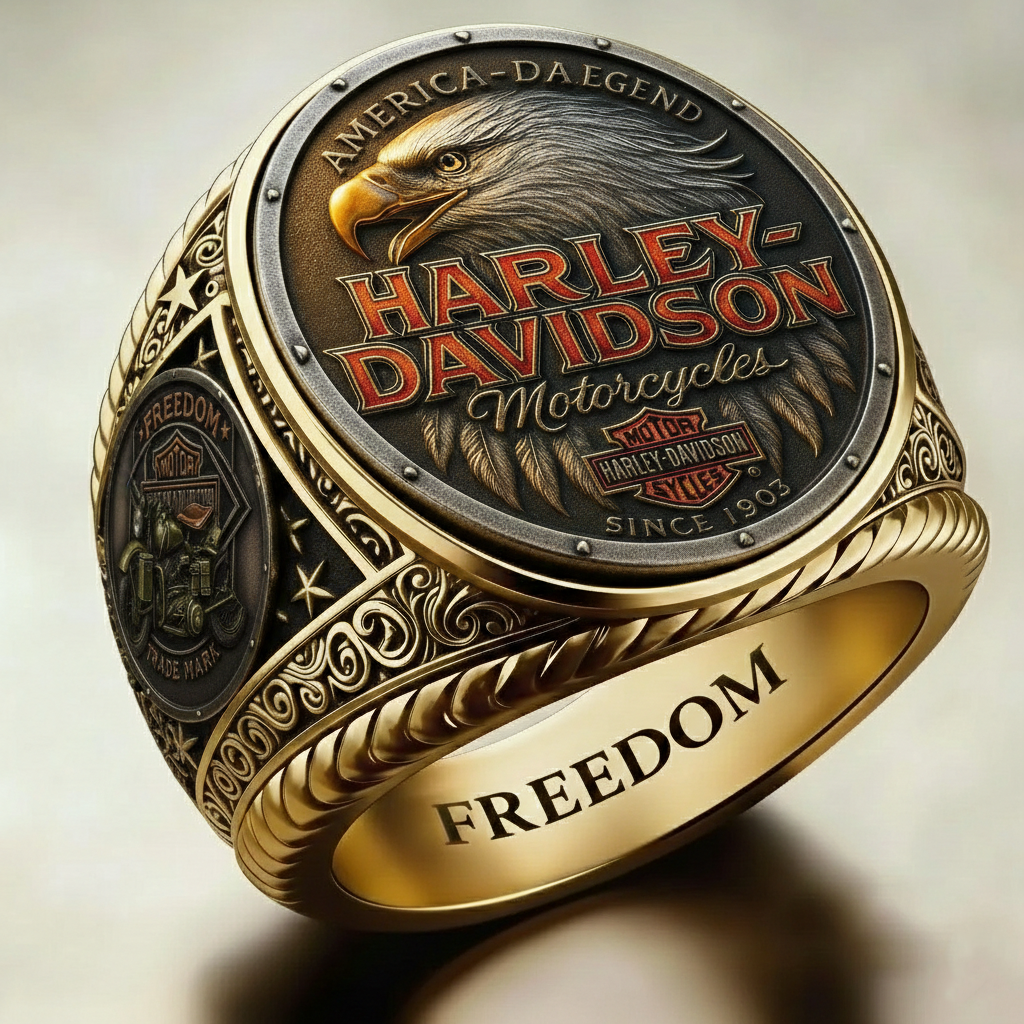 Harley-style pattern ring
