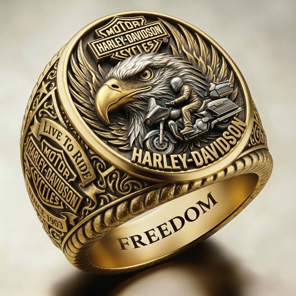 Classic American Motorcycle Style Vintage Biker Ring