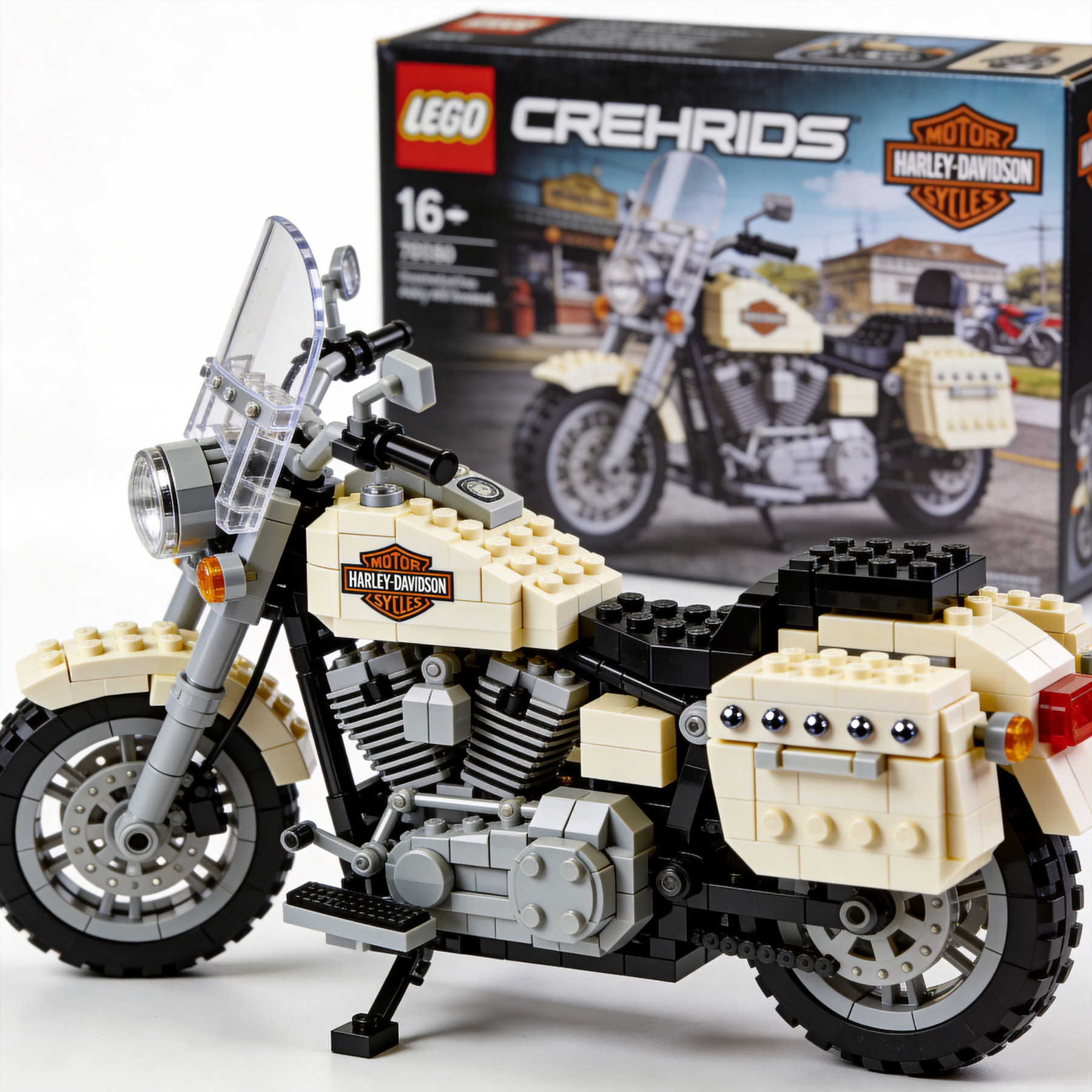 Adult Harley-Davidson motorcycle building blocks