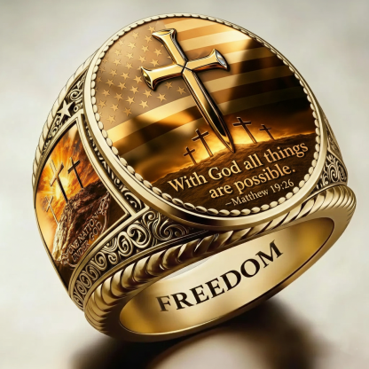Christian style Cross pattern ring