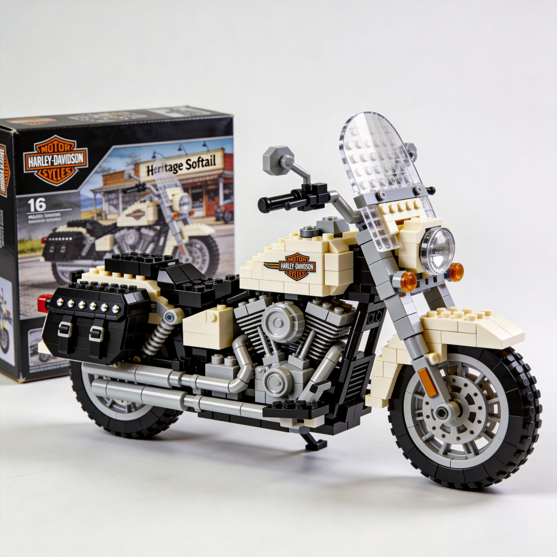 Adult Harley-Davidson motorcycle building blocks