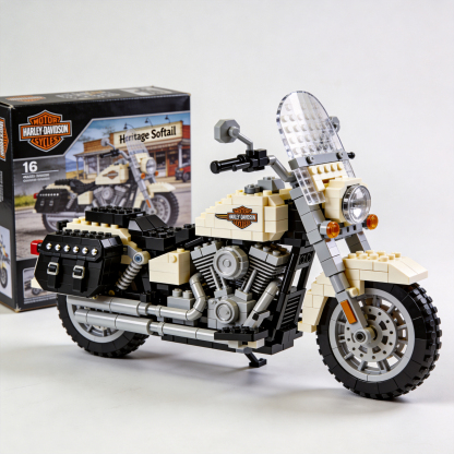 Adult Harley-Davidson motorcycle building blocks