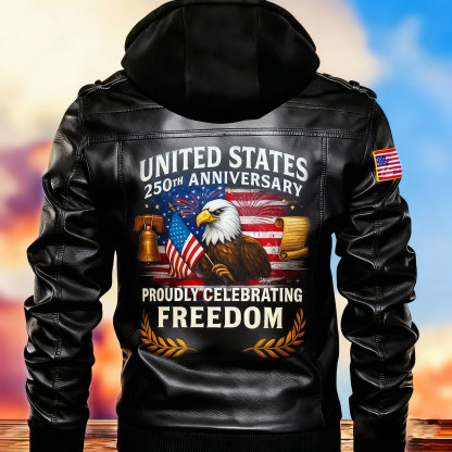 America250 Eagle & Flag Design Hoodie Jacket 