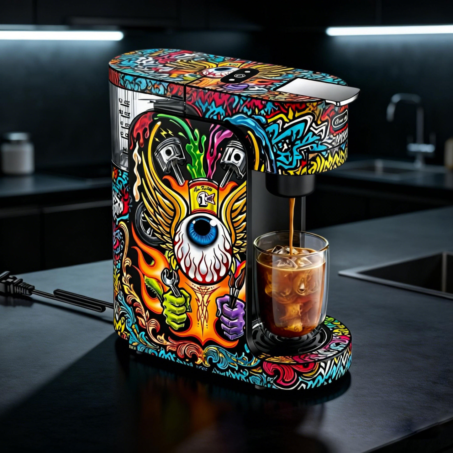 Graffiti Style Coffee Machine Skull | More Than a Machine