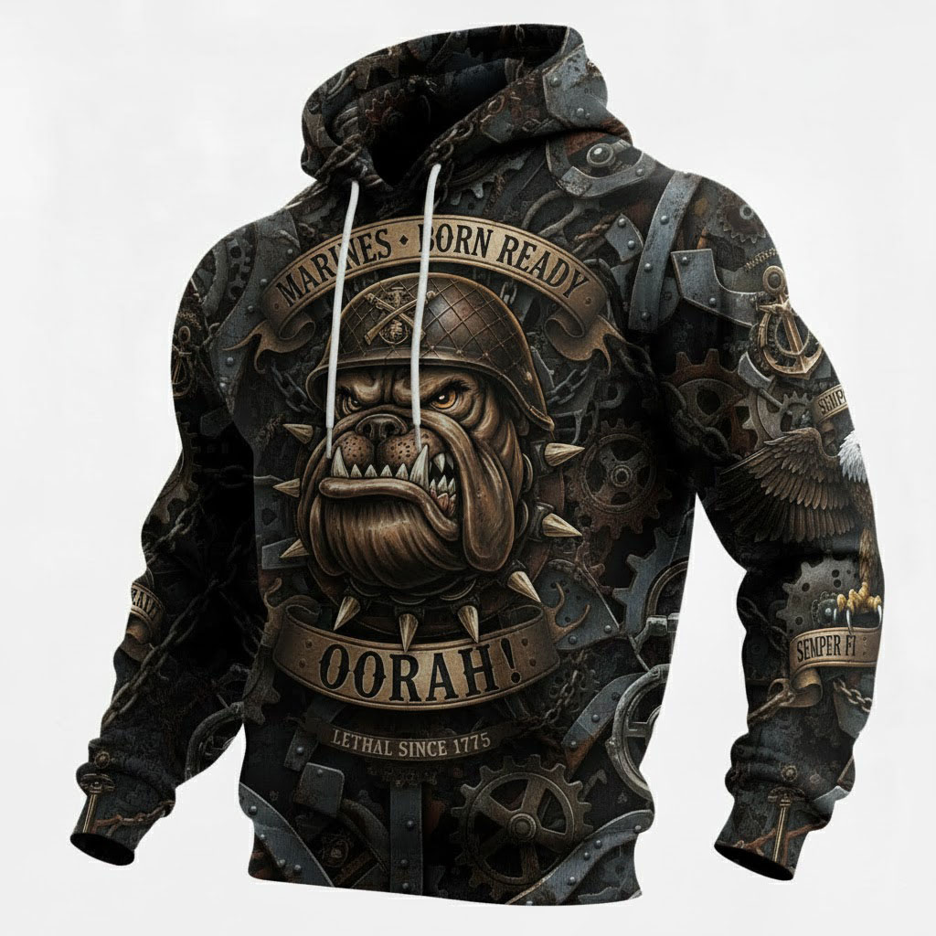 Unyielding Power: Marine Corps 'Born Ready' Eagle Hoodie