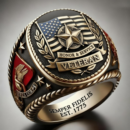 Honor & Service Veteran Ring – Tribute to Duty Ring