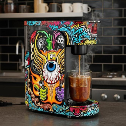 Graffiti Style Coffee Machine Skull | More Than a Machine