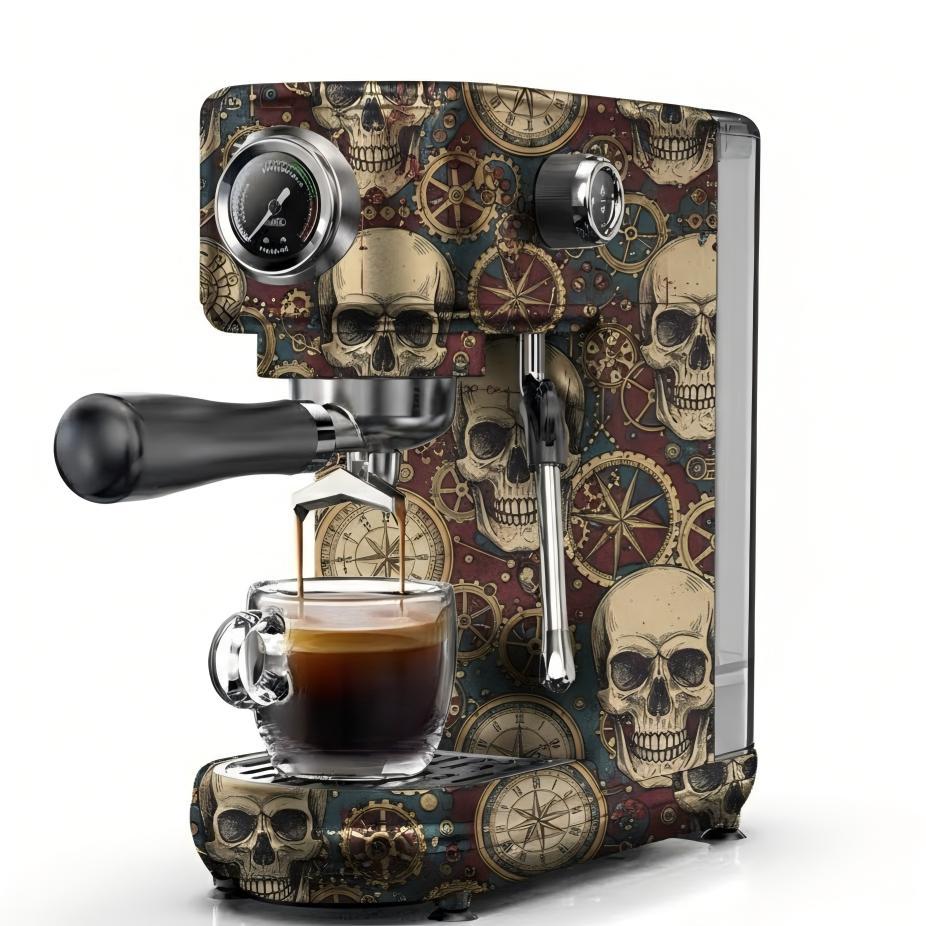 Gothic Skull Pattern Espresso Machine