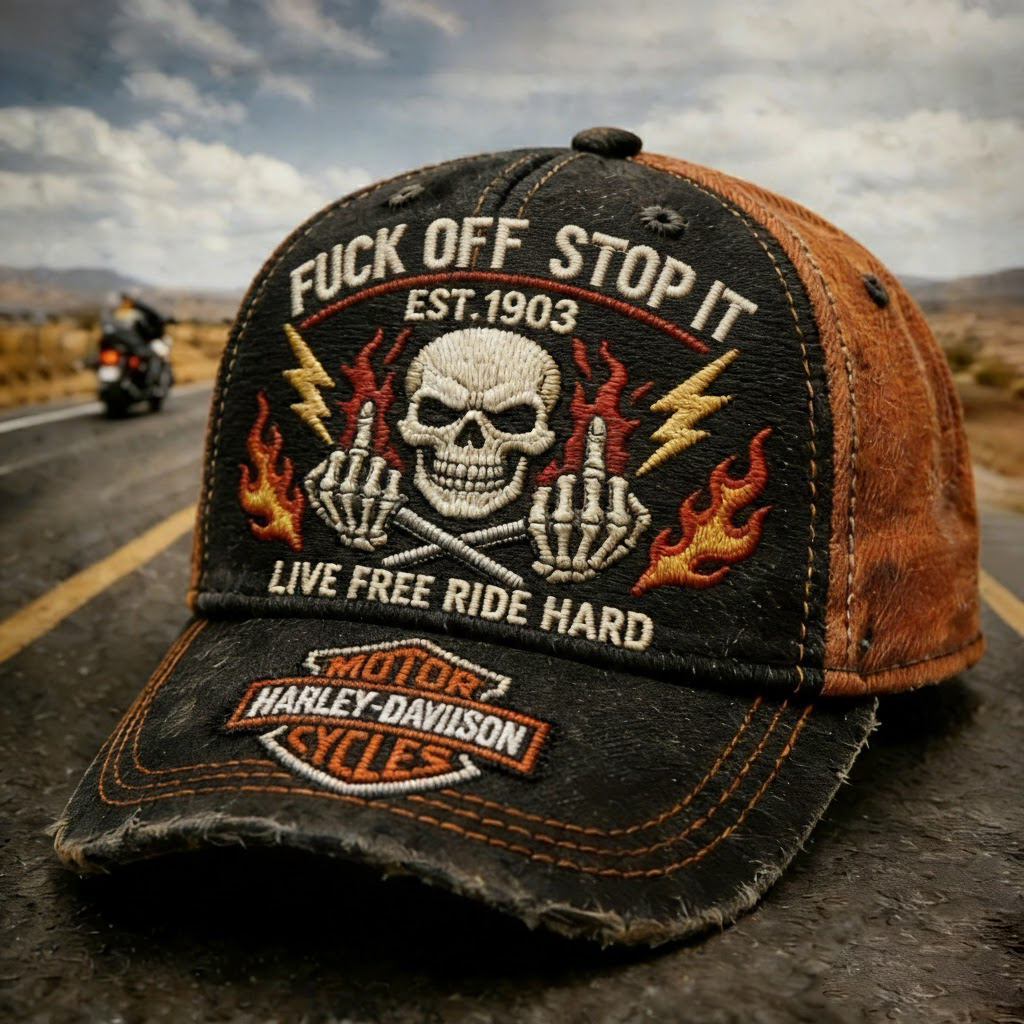 Harley Biker Style Baseball Cap