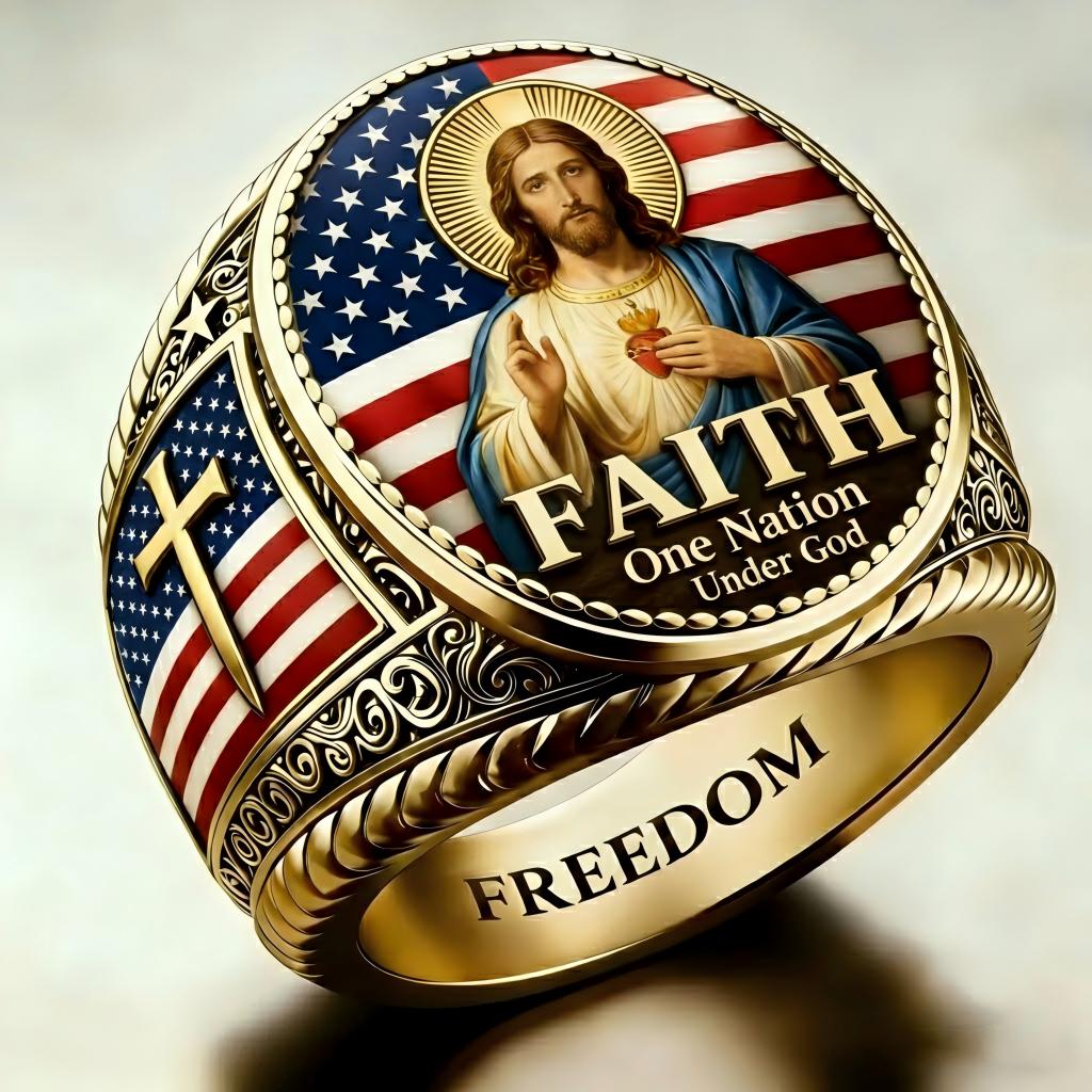 Christian style Cross pattern ring