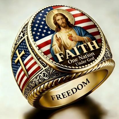 Christian style Cross pattern ring