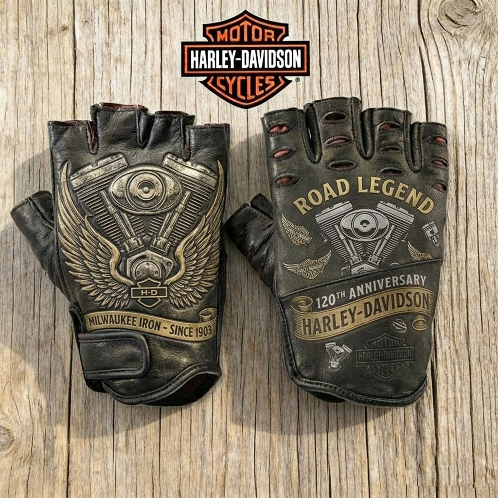 Vintage Biker Half Gloves for Motorcycle Enthusiasts